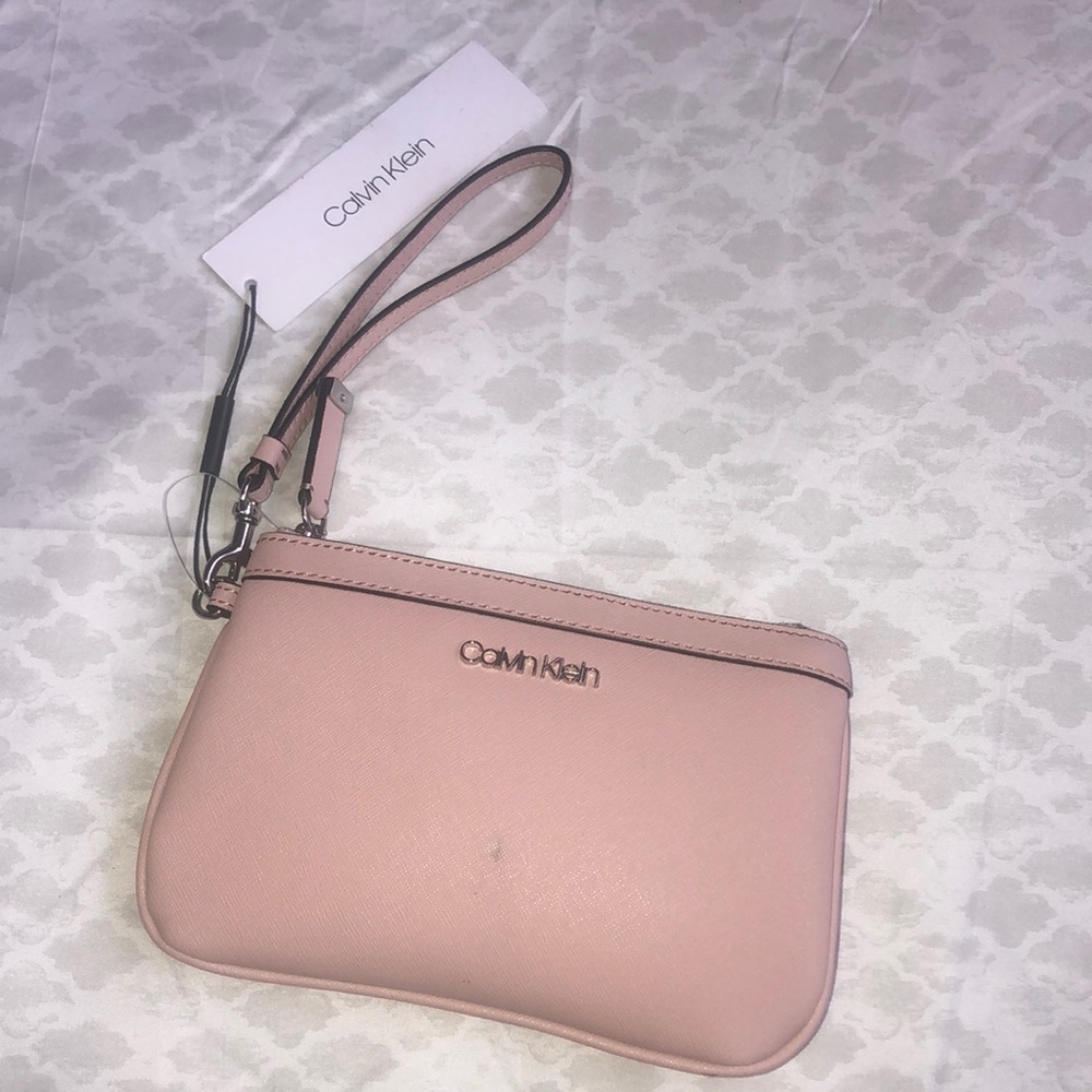 Baby Pink Calvin Klein wristlet